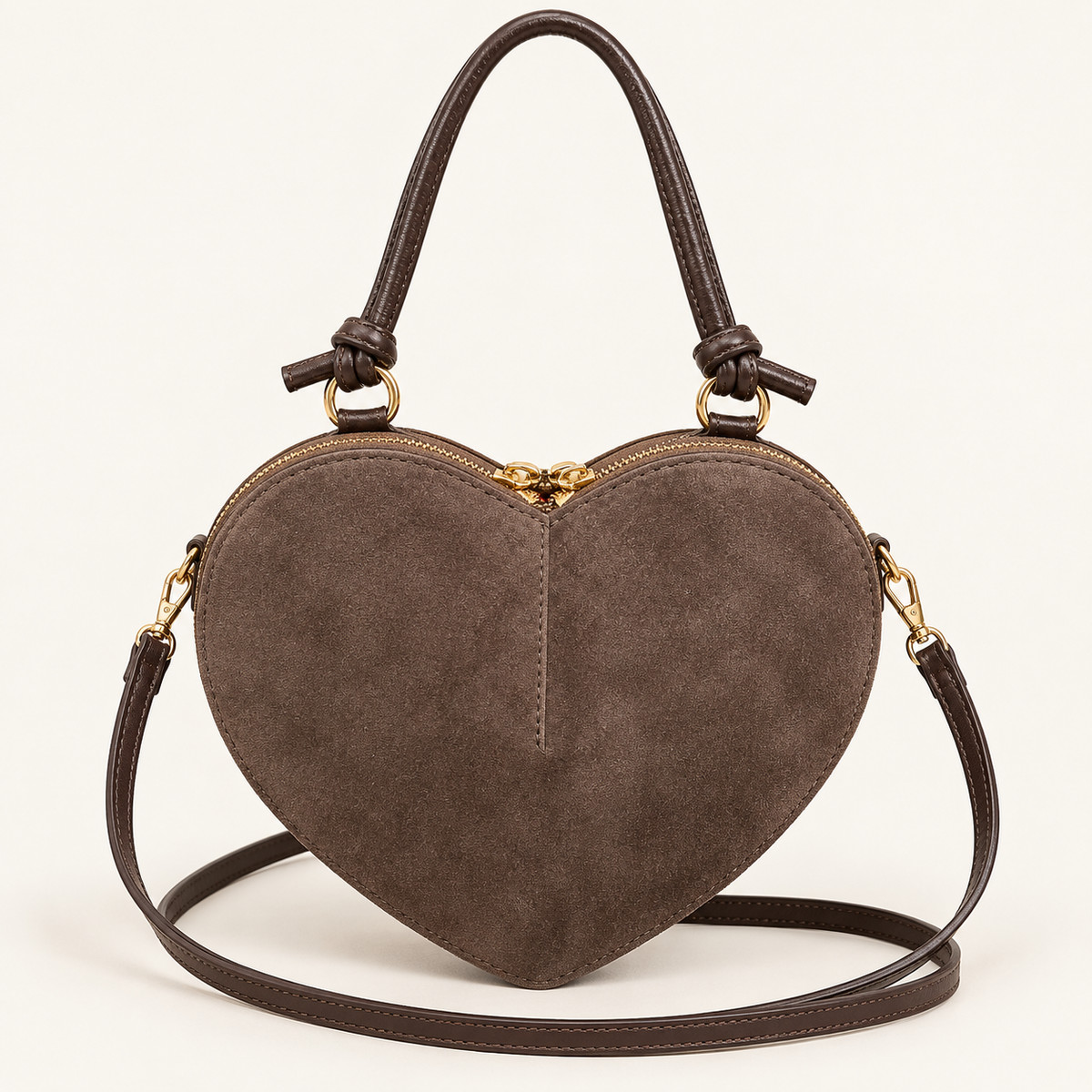 Wildledertasche in Herzform