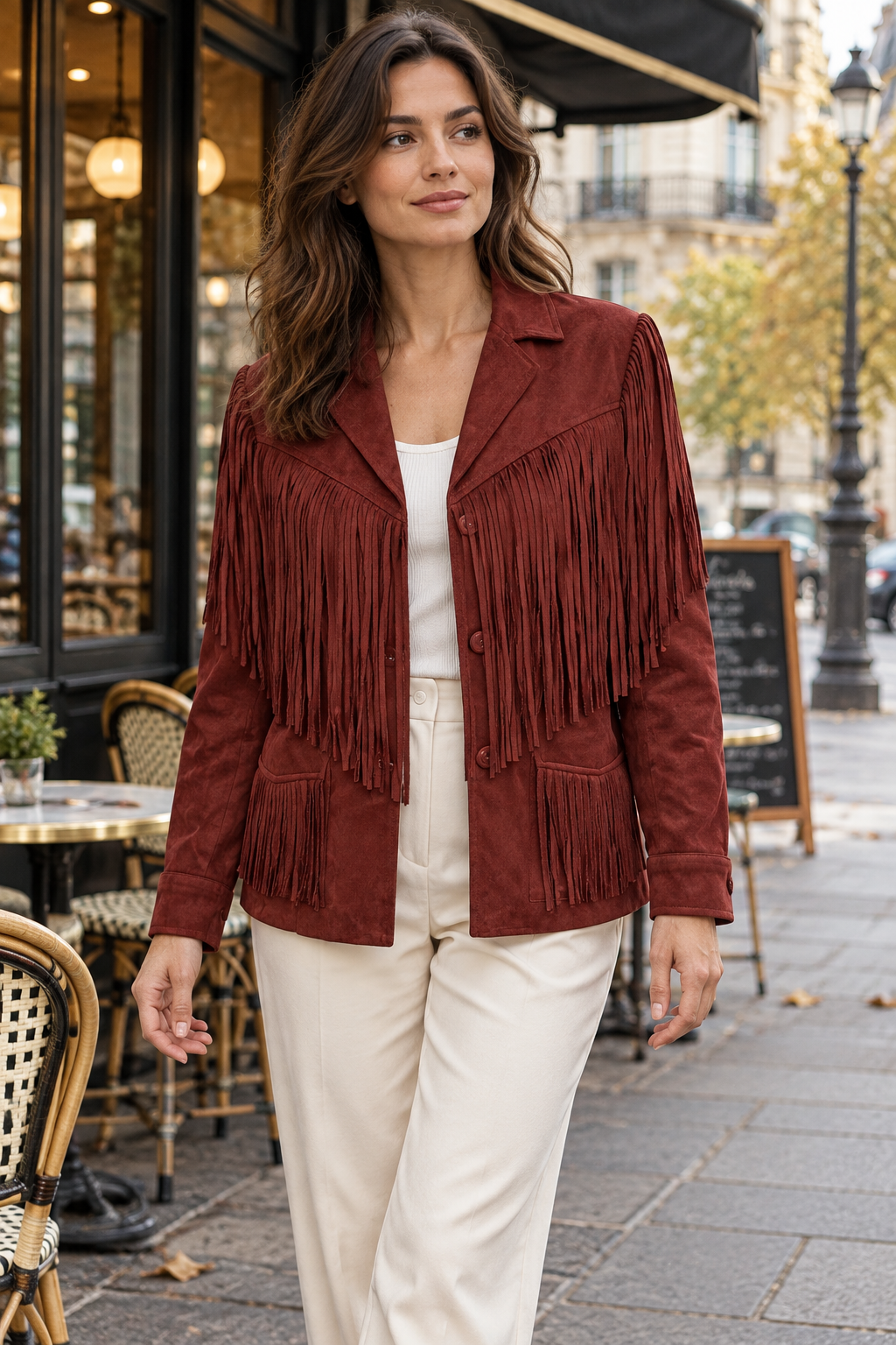 Basil Blazer mit Fransen