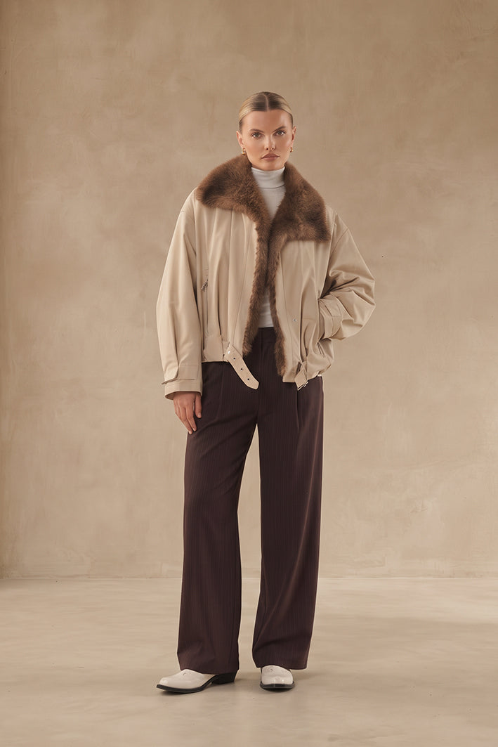 Brandy Trench Jacke Faux Fur