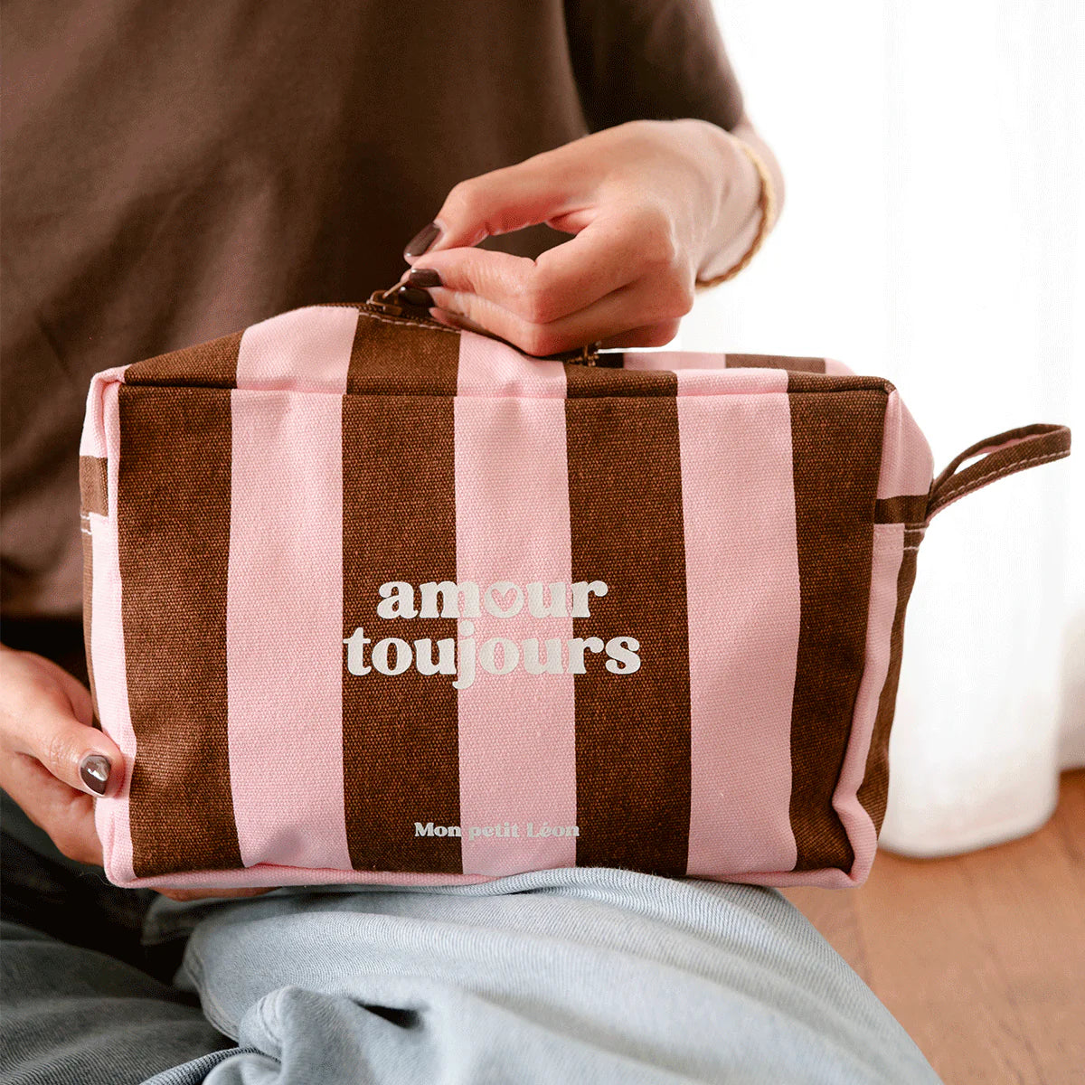 Amour toujours kulturtasche Rose strips