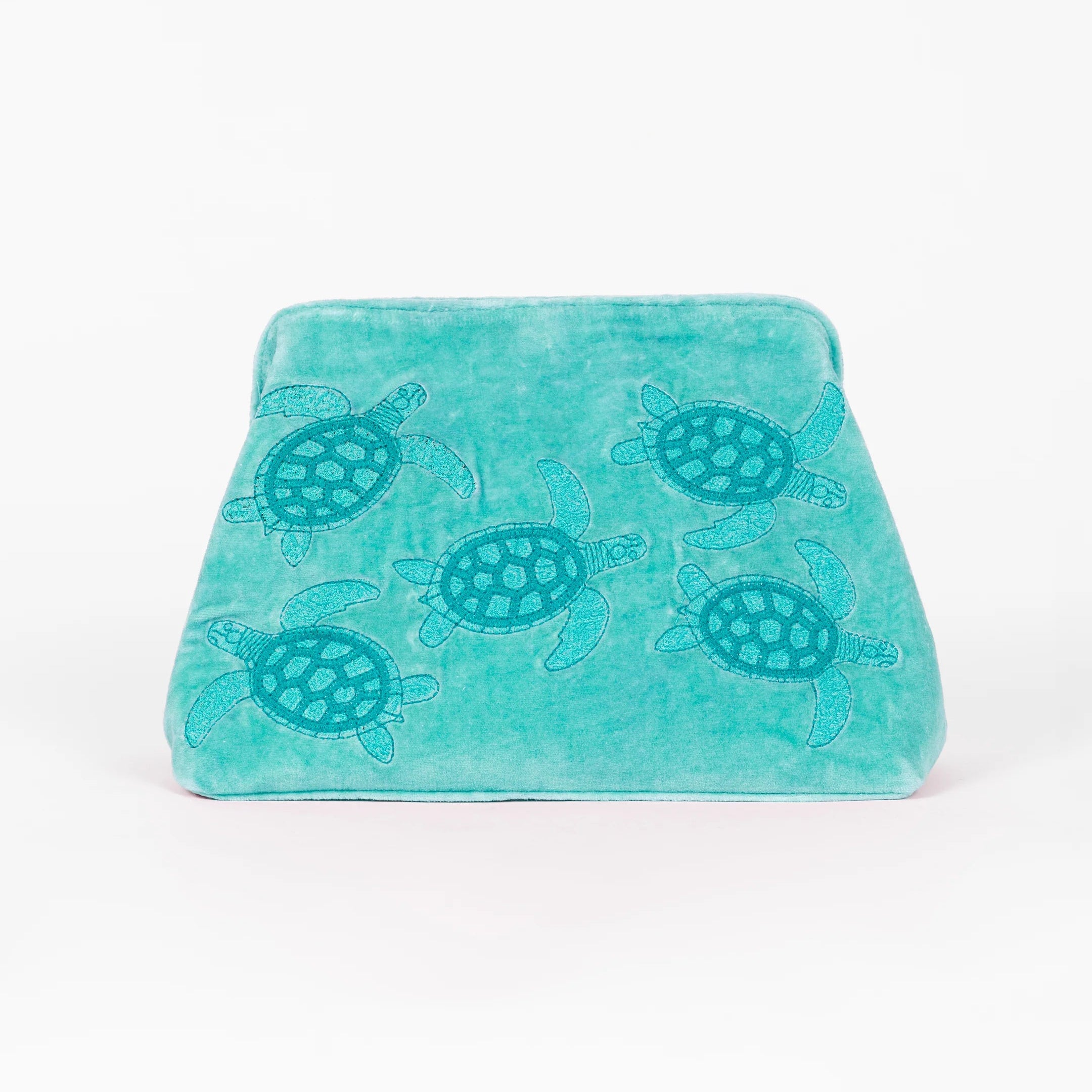 CLUTCH MAUI VELVET AQUA