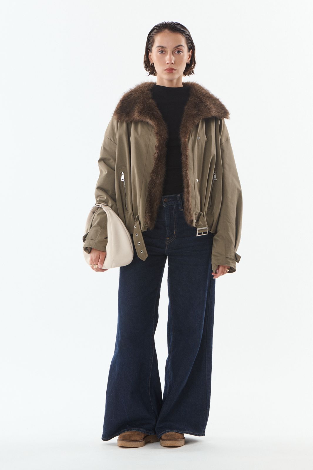 Brandy Trench Jacke Faux Fur