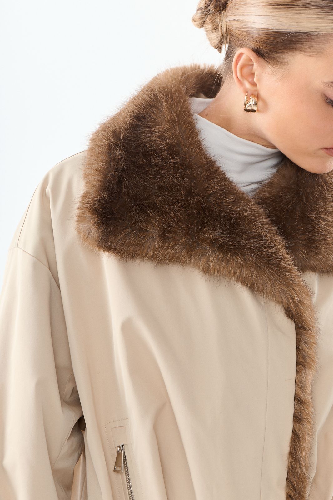 Brandy Trench Jacke Faux Fur
