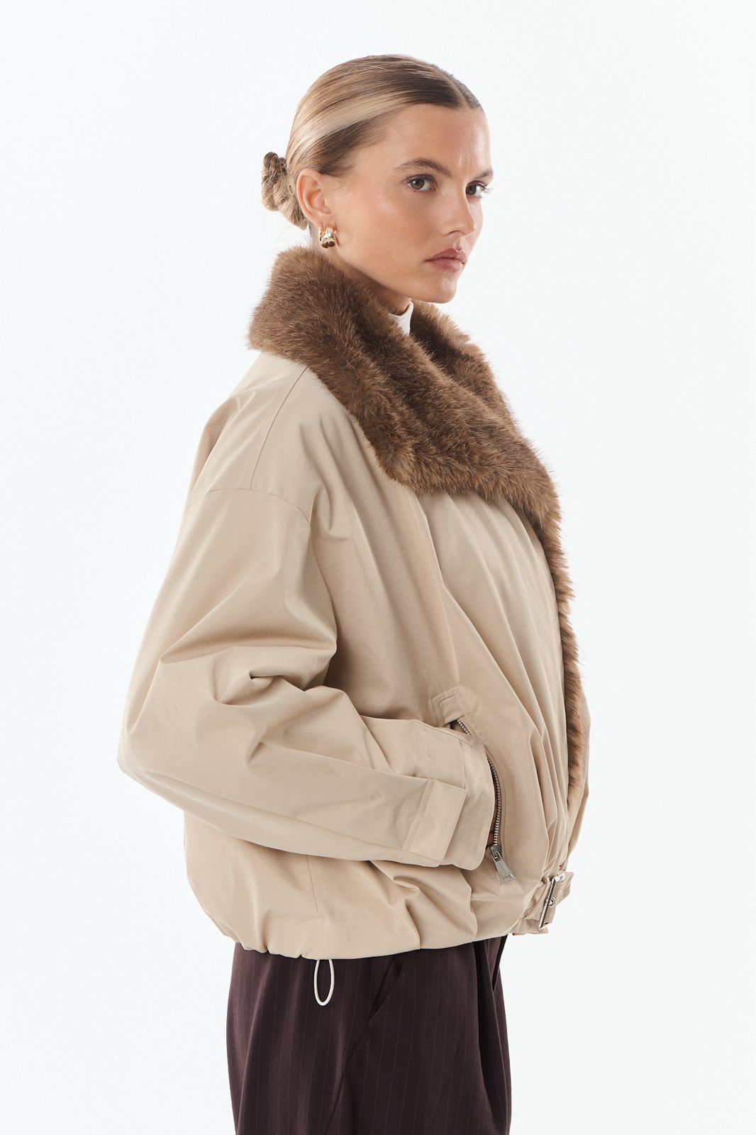 Brandy Trench Jacke Faux Fur