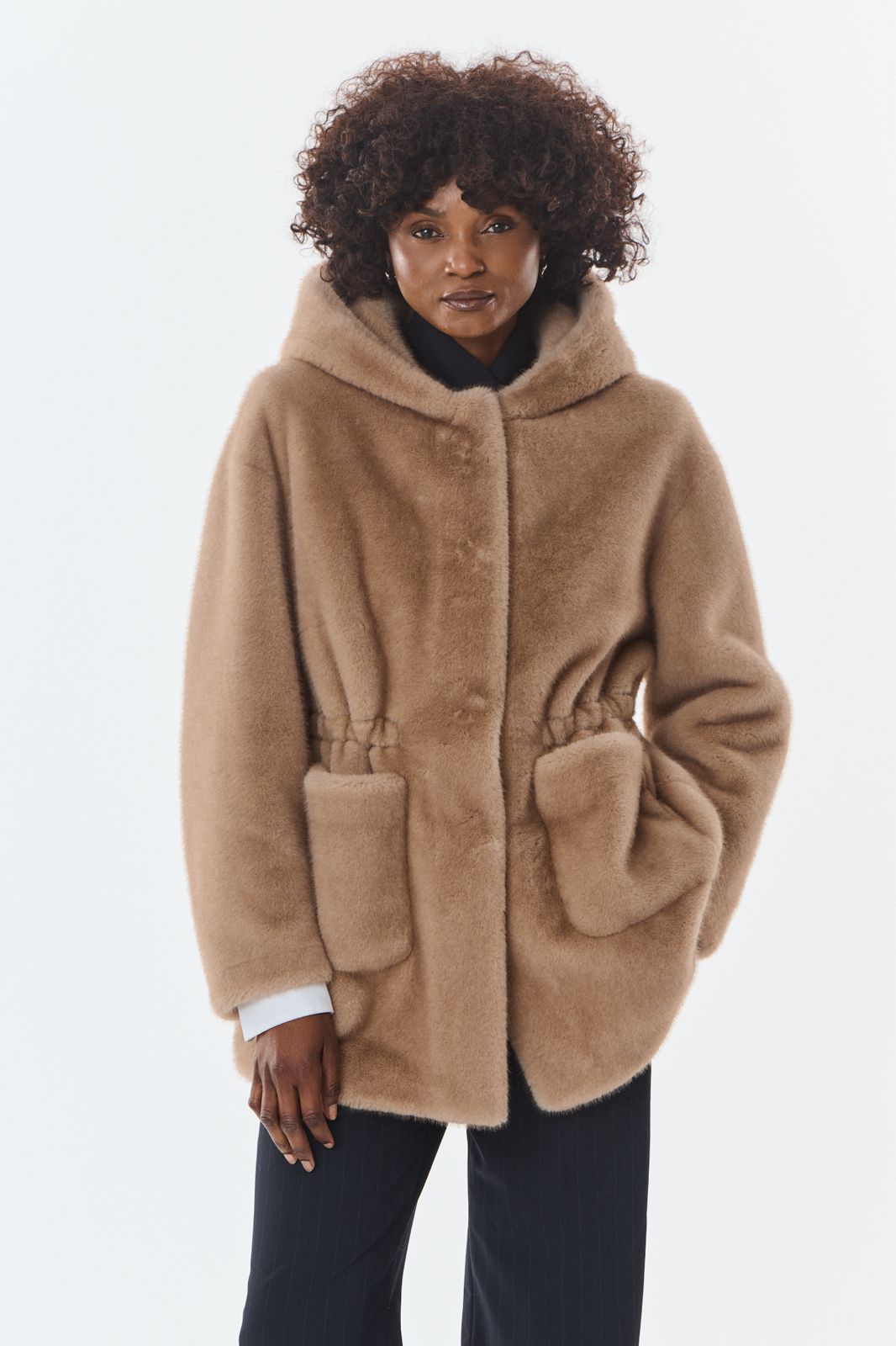 Cheryl Faux Fur Jacke mit Kaputze