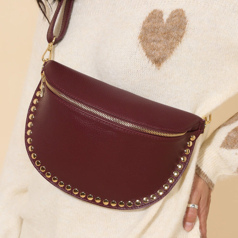 Ledertasche BEATRICE mit Nieten