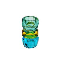 Kerzenhalter, türkis/gold/blau