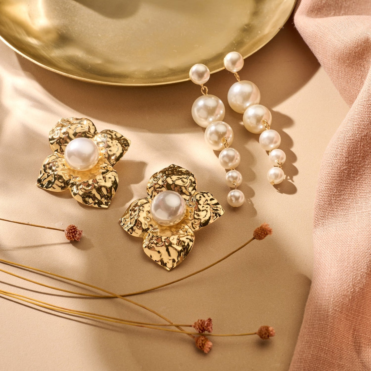 Ohrring Flower Pearl