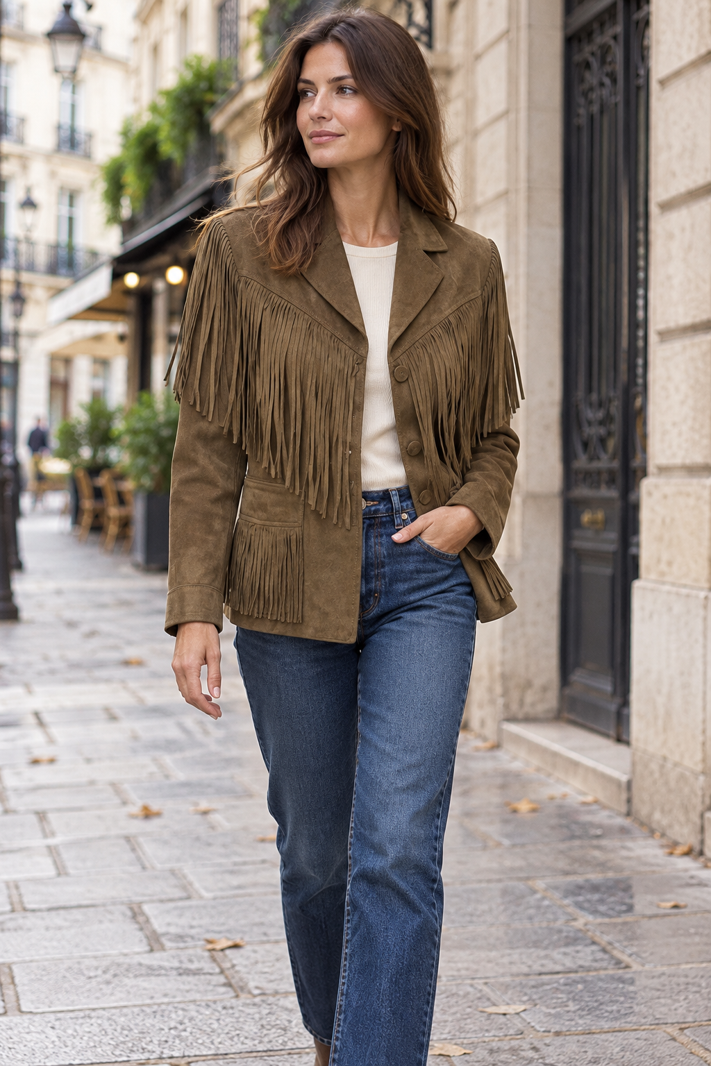 Basil Blazer mit Fransen