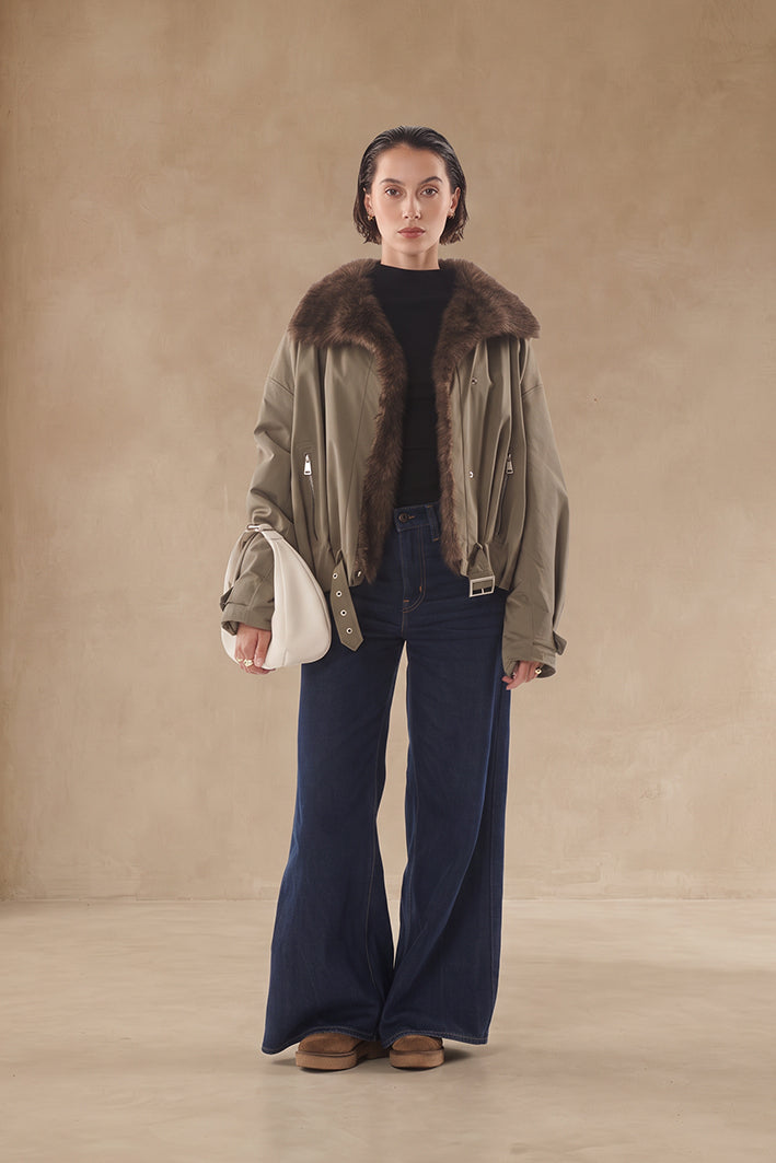 Brandy Trench Jacke Faux Fur