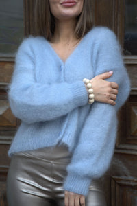 Mohair Cardigan mit Knöpfen