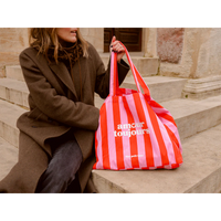 Red velvet shopper