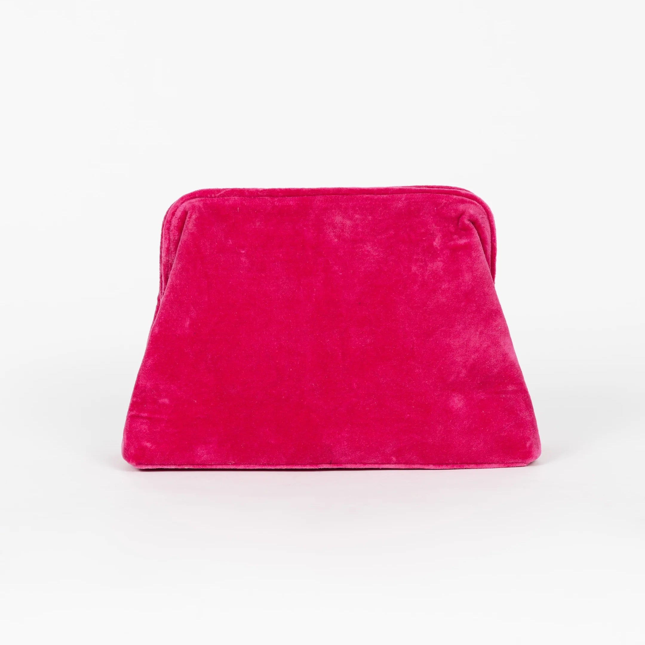 CLUTCH PALMS VELVET FUCXIA