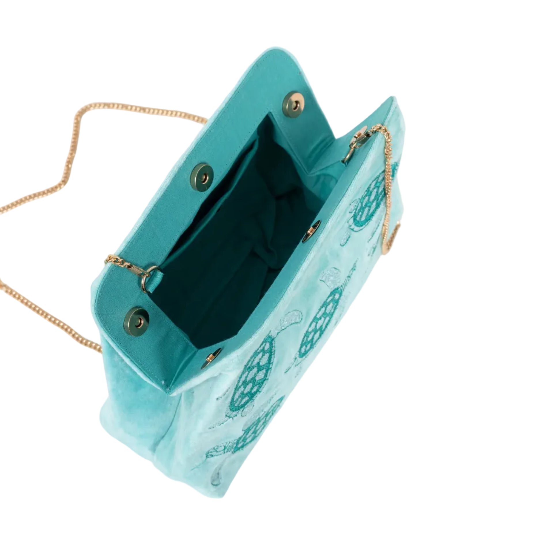 CLUTCH MAUI VELVET AQUA