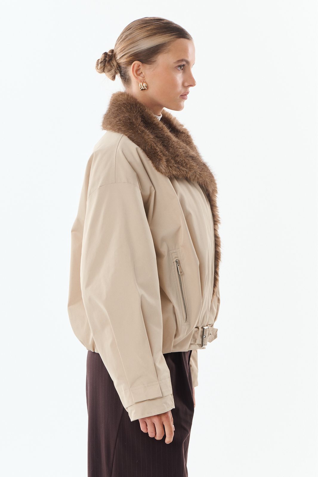 Brandy Trench Jacke Faux Fur