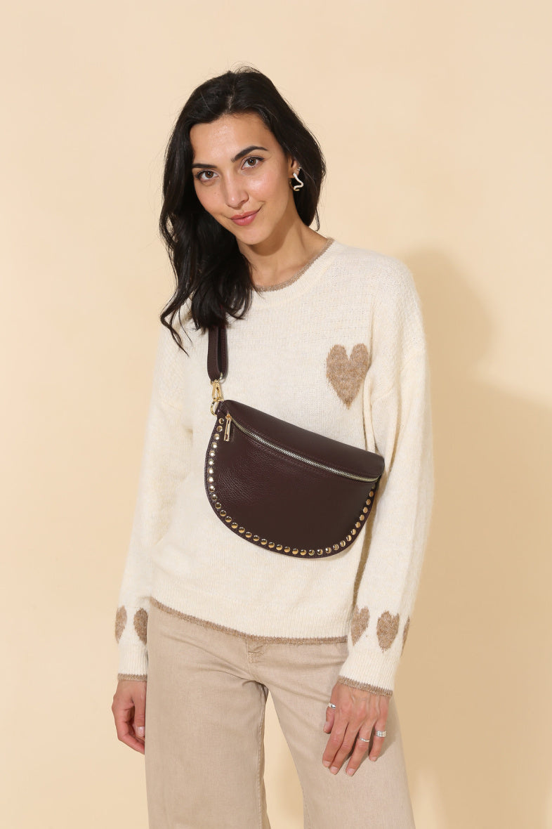 Ledertasche BEATRICE mit Nieten