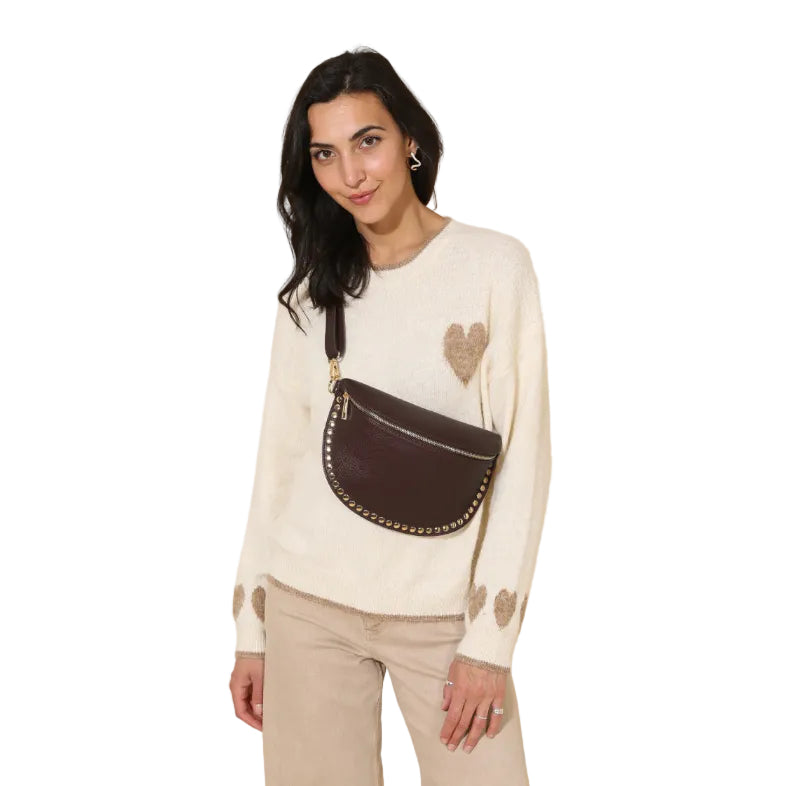 Ledertasche BEATRICE mit Nieten
