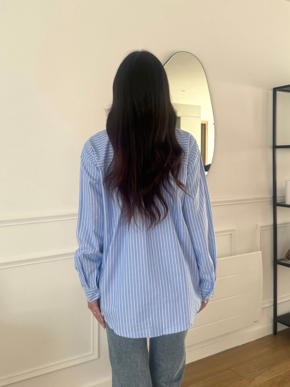 Oversize Hemd mit rotem gesticktem Herz