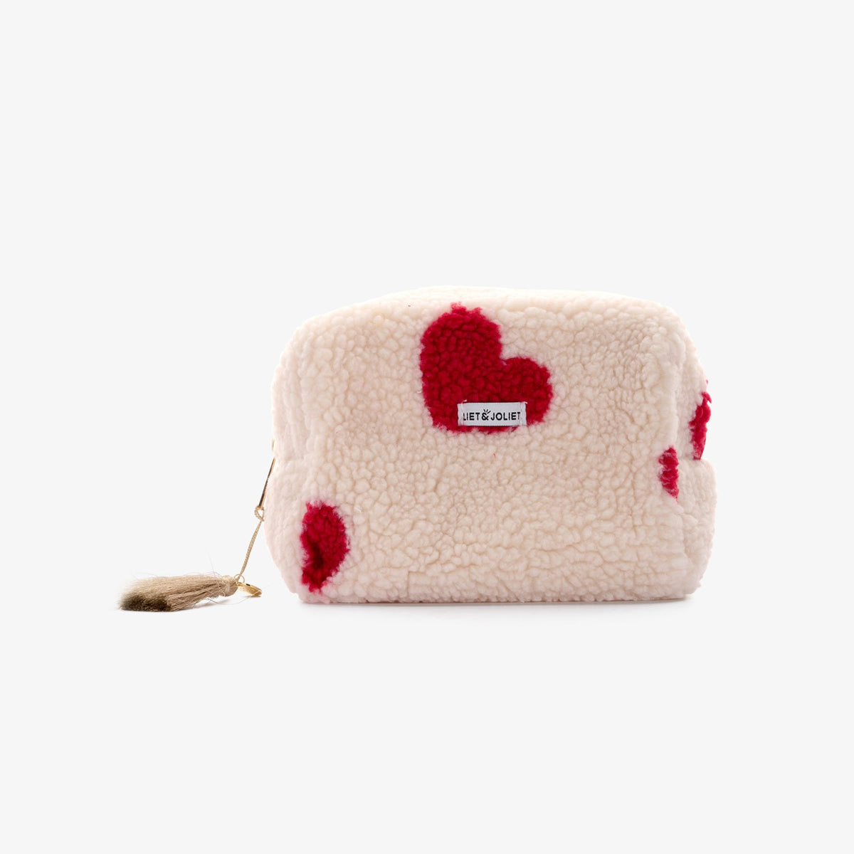 Kosmetiktasche Herzen Teddy weiß